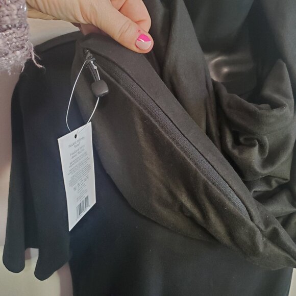 NEW BEYOND YOGA Zipper Pocket Infinity Scarf Soft Stretch Lightweight Black - Picture 4 of 9
